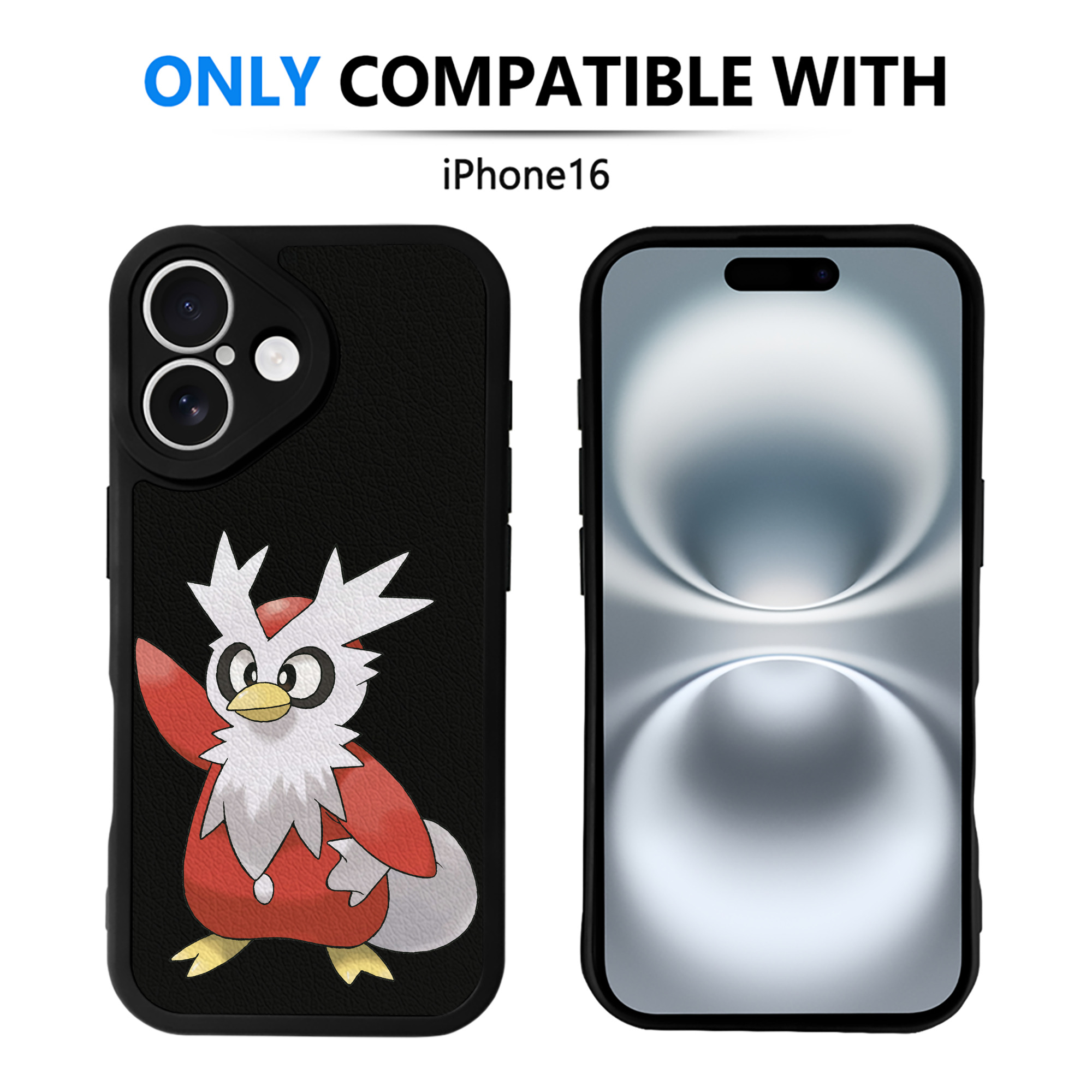 （画像用） ポケットモンスター Pokémon 【iPhone 16シリーズ対応】シリコンスマホケース（レザー調） 材質：シリコン